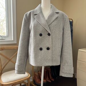 Only Women's Light Gray Pea Coat